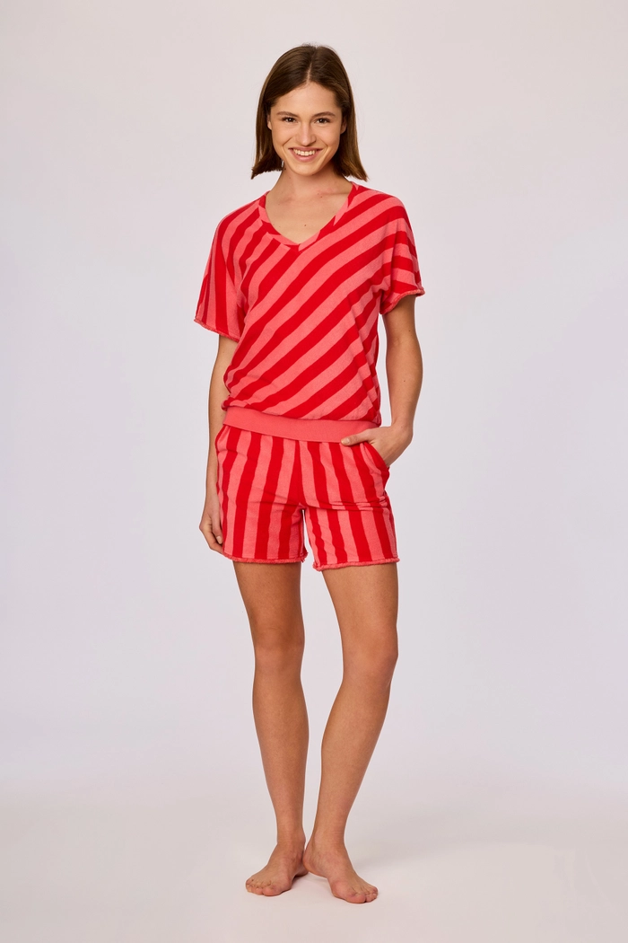 Woody - Gestreepte set van badstof