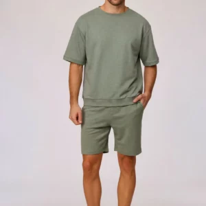 Woody - HEREN - Kaki Set van sweaterstof