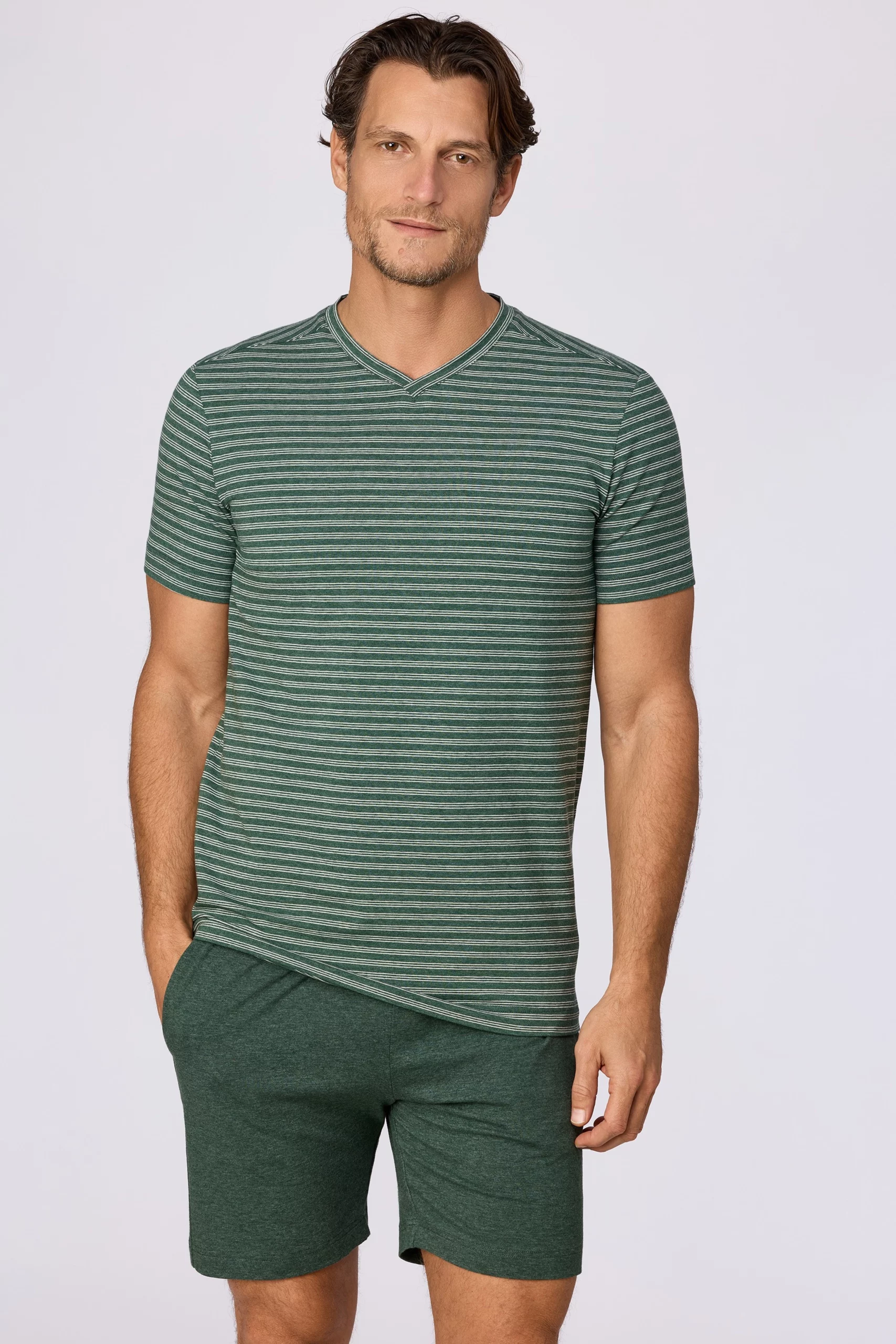 Woody - HEREN - Pyjama Set met korte mouwen en bijpassende short - Afbeelding 2